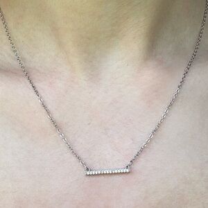 Silver Bar Pendant Necklace